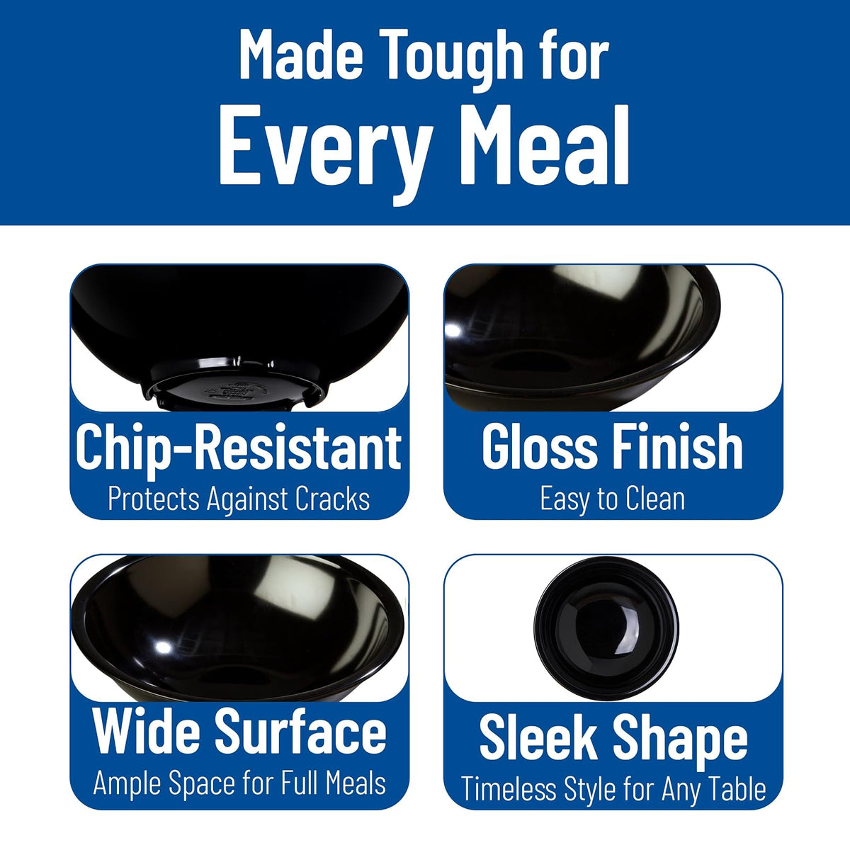 Carlisle FoodService Products 800B03 - Ensaladera de melamina, 26 onzas, color negro