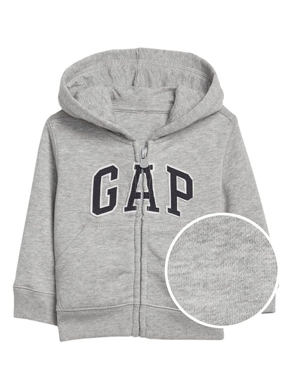 GAP Sudadera con Capucha y Cierre para Bebé y Niño - 4 Años - Gris Jaspeado Claro B08