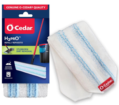 O-Cedar H2prO - Almohadilla para trapeador (1 Unidad), Lavable a máquina, Reutilizable, Repuesto para Cabezal de trapeador de Microfibra, Elimina el 99% de Las bacterias