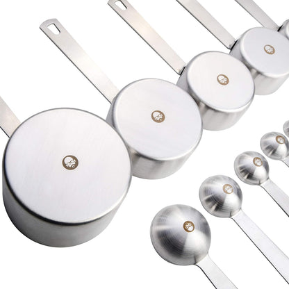 Babish Juego de 10 tazas medidoras y cucharas de acero inoxidable
