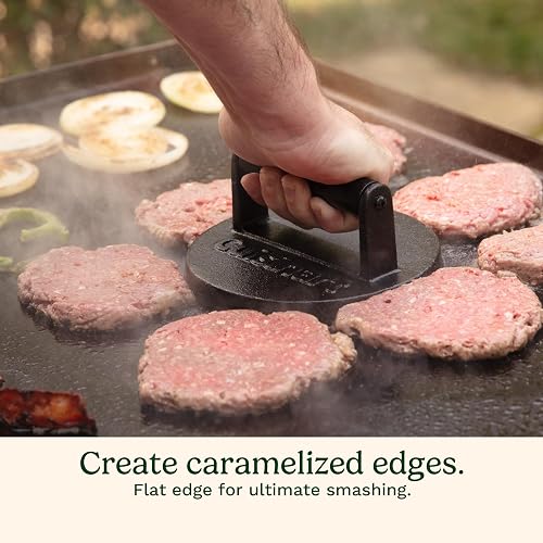 Cuisinart CISB-111 Smashed Burger Press, Cast Iron | Prensa de hierro fundido que ayuda a sellar y crear hamburguesas crujientes por fuera y jugosas por dentro.