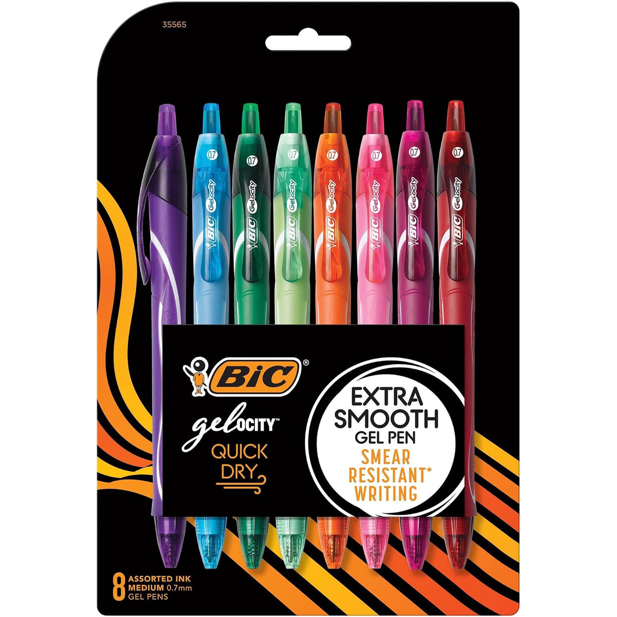 BIC Gelocity Bolígrafos de Gel de Secado Rápido, Colores Surtidos - 8 unidades - Verde