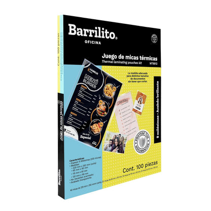Barrilito Mix Micas Térmicas 4 Medidas Espesor 8 Milésimas 200 Micras