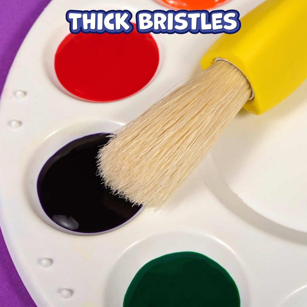 Ready 2 Learn Pinceles de Pintura con Agarre Triangular Juego de 6 | 6 pinceles, agarre triangular, para niños 18 m+, colores variados, cerda natural