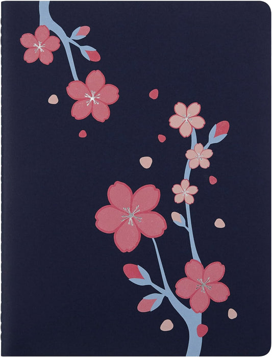 Moleskine - Diario Cahier de edición limitada Sakura 2025, cubierta suave, XL (7.5 x 9.7 pulgadas), rayado, flores de cerezo, 120 páginas