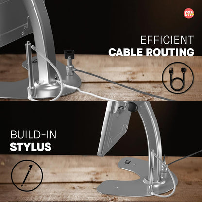 Soporte de quiosco Dual CTA - Soporte de quiosco de Seguridad Dual con Funda de Bloqueo y Cable para iPad de 7ª/8ª/9ª generación de 10.2 Pulgadas (PAD-ASK10)