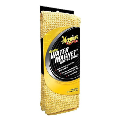 Meguiar's X2000 Toalla de Secado de Microfibra con imán de Agua, 1 Paquete, Amarillo, 22 x 30 Pulgadas + Oficial Air Re-Fresher Eliminador De Olores Black Chrome G181302 57 g
