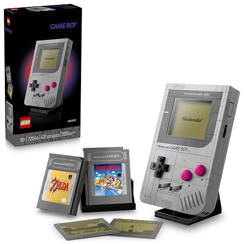 LEGO Game Boy Kit de Construcción de Modelo, Regalo para Jugadores y Fans Adultos de Nintendo, Set Coleccionable, Réplica Construible con Cartuchos Game Pak y Pantallas 72046