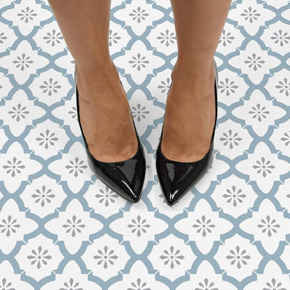 FloorPops FP2943 Alfama - Azulejos de piso para despegar y pegar, multicolor, azul