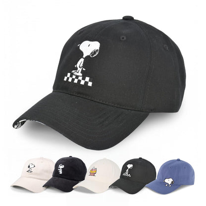 Concept One Peanuts Snoopy Dad Hat, Adult Adjustable Baseball Cap with Curved Brim - Negro -
