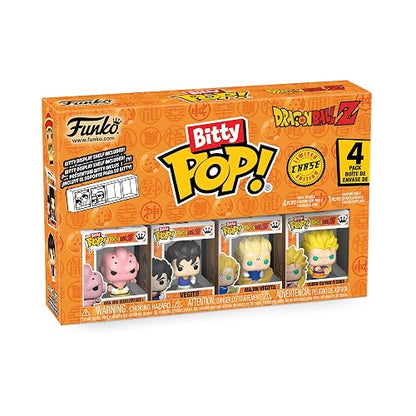 Funko Pop! Bitty: Dragon Ball Z - Kid Buu, 4-Pack and A Surprise Mystery Mini Figure - 0.9 Inch (2.2 Cm) - Dragon Ball Collectable - Stackable Display Shelf Included - Gift Idea - Party Bags Stocking