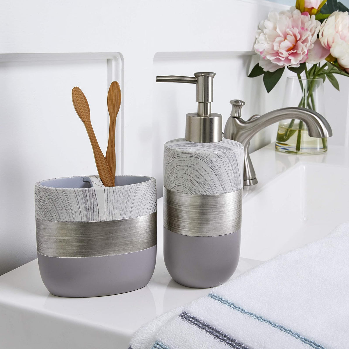 SKL Home by Saturday Knight Ltd.., Dispensador de loción/jabón, Crema, Lotion Dispenser, 1
