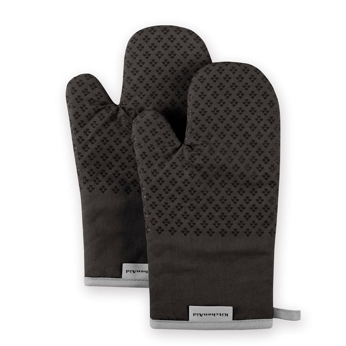 KitchenAid Manoplas de Horno Asteroide, 2 Piezas - 7"x12.5" - Negro