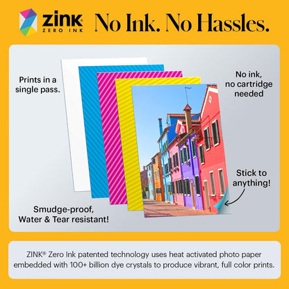 Kodak Cámara Digital de impresión instantánea (Rosado) Impresión a Todo Color en Papel Fotográfico Zink 2 x 3 Pulgadas Papel Adhesivo– Imprime Recuerdos al Instante
