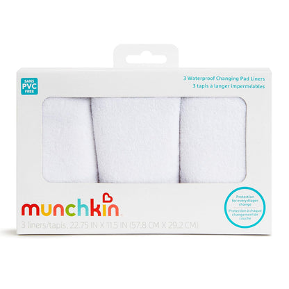 Munchkin 3 forros a prueba de agua para cambiador de pañales Blanco Paquete de 1 (3)