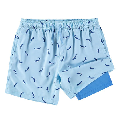 Kanu Surf Traje de Baño con Forro de Compresión para Niño - 13-14 - Tiburones Azul