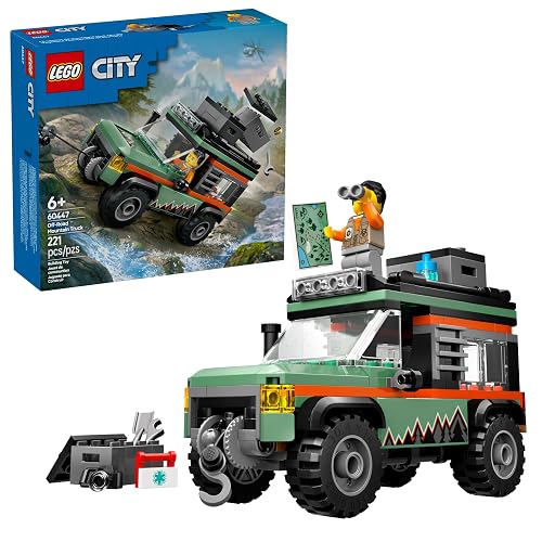 LEGO® City Vagoneta Todoterreno 4x4 de Montaña Juguete de construcción de vehículo para Mayores de 6 años, Divertido Regalo para niños y niñas, con una minifigura y Accesorios 60447