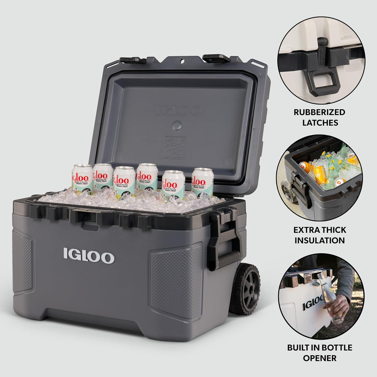 Igloo Trailmate - Enfriadores de ruedas de 52 cuartos