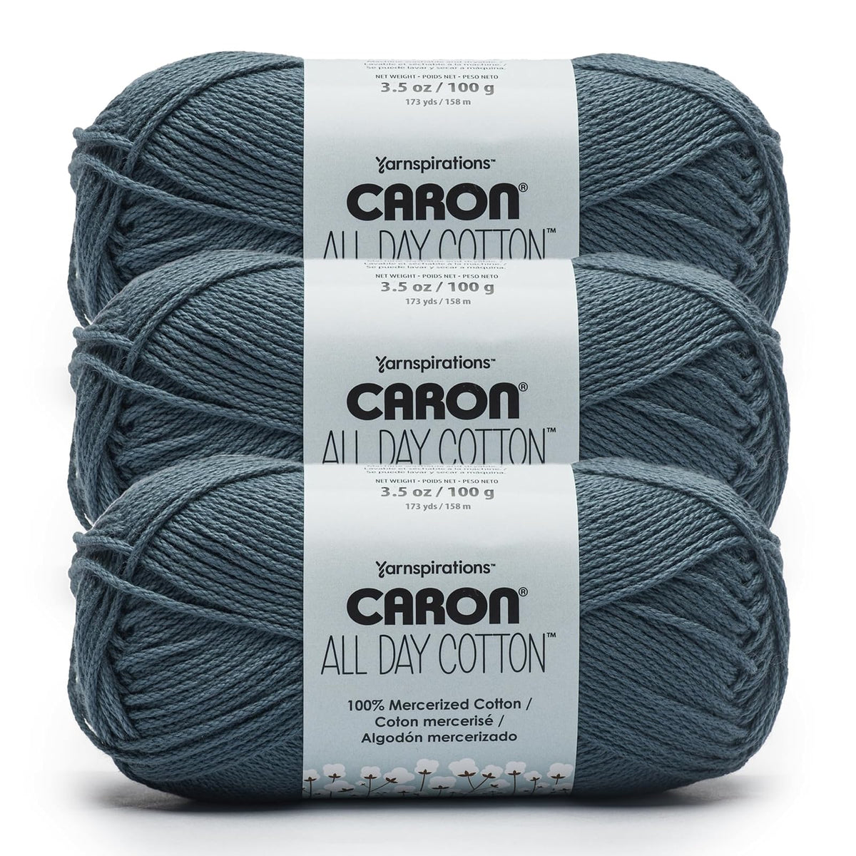 Caron All Day Estambre de Algodón Mercerizado, Varios Colores - Country Blue