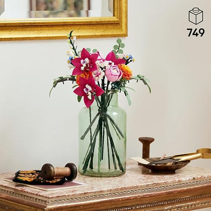 LEGO Ramo de Flores Fantasía en Rosa - Model Kit de Construcción para Adultos, Años 18+ - Flores Artificiales Decoración para Hogar - Regalos para Mujer y Hombre - 10342