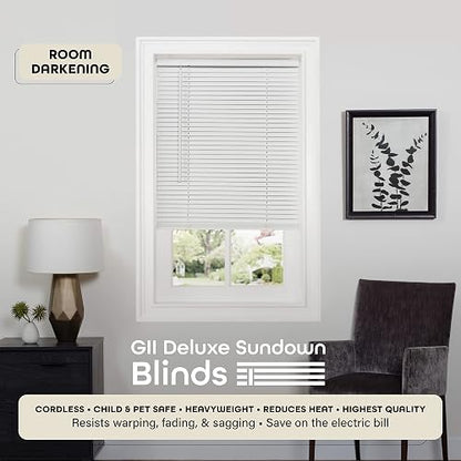 Achim Home Furnishings DSG231WH06 Deluxe Sundown G2 Cordless Blinds, 31" x 64", White