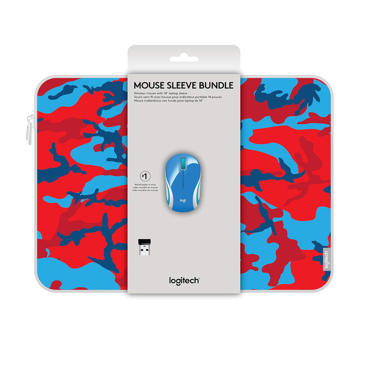 Logitech Mouse M187 Inalámbrico con Funda para Laptop de 14 Pulgadas - Rojo