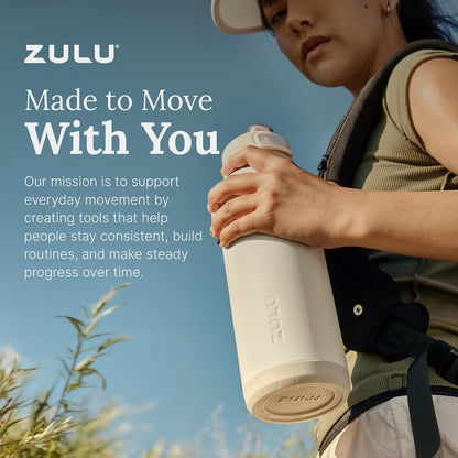 ZULU Powerfill Pro - Botella de agua de acero inoxidable de 32 onzas con tapa de llenado rápido, metal aislado al aspiradora de triple pared, tapa de bloqueo a prueba de fugas, beber y chug,
