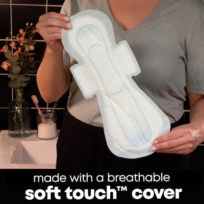 U by Kotex Compresas femeninas de seguridad con alas, absorción extra pesada, sin perfume, 48 unidades (2 paquetes de 24) (el embalaje puede variar)