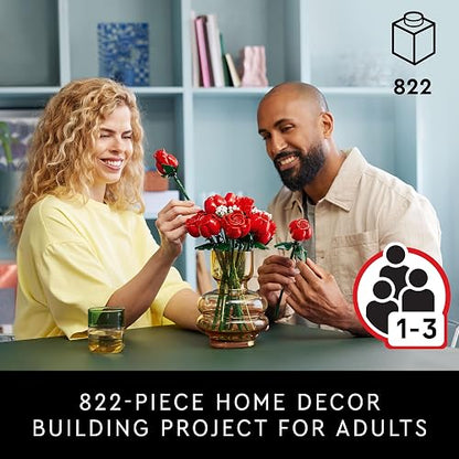 LEGO Ramo de Rosas - Model Kit de Construcción para Adultos, Años 18+ - Flores Artificiales Decoración para Hogar - 10328