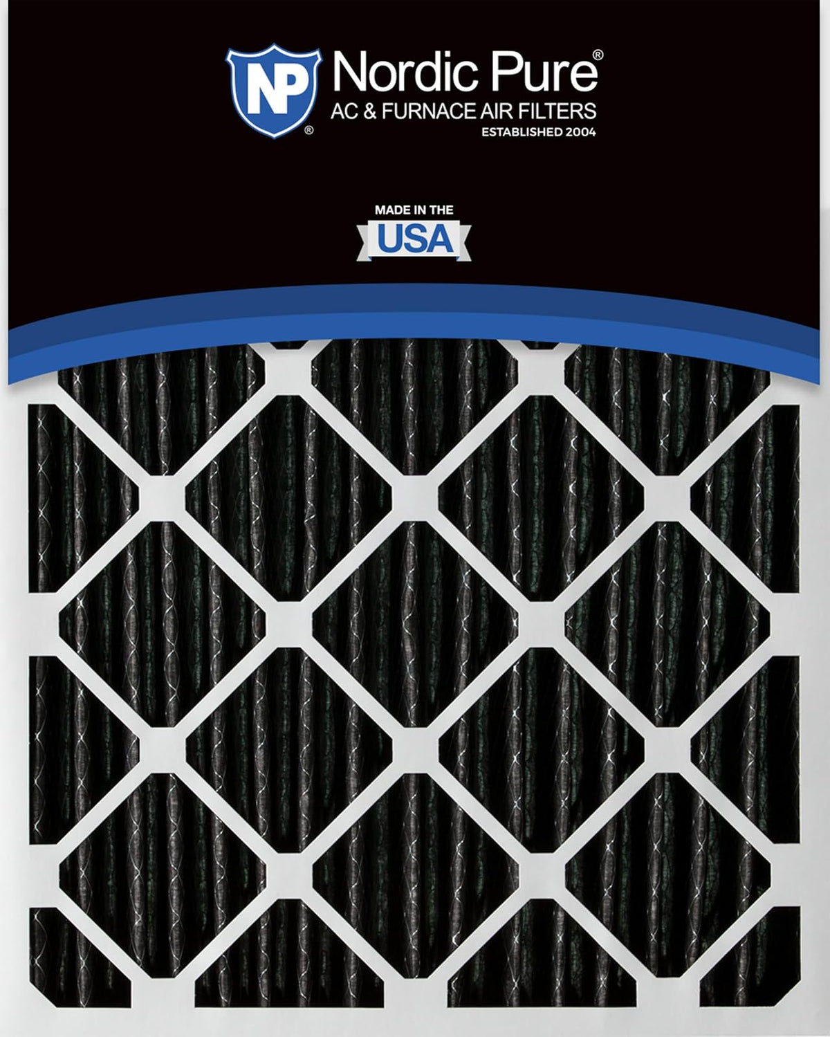 Nordic Pure 20x25x2PM12C-3 Pleated MERV 12 Plus Carbon AC Furnace Filters, 20 x 25 x 2", 3 Pack