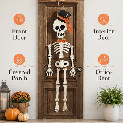 Mud Pie 40060032T - Percha para Puerta de Halloween, 65 Pulgadas, Color Blanco