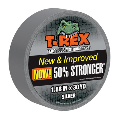 T-Rex - Cinta adhesiva resistente a los rayos UV e impermeable para reparaciones ferozmente fuertes, 1.9 pulgadas x 30 yardas, gris plomizo, 1 rollo