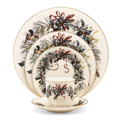 Lenox Winter Greetings Piezas de Vajilla Navideña de Porcelana - Ajuste de 5 piezas