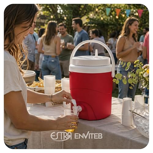 Estra Termo Térmico 8 Litros con Grifo Dispensador Antigoteo | Jarra para Agua, Café, Té y Jugos, Apto para Bebidas Frías y Calientes | Eventos, Oficina, Obra y Camping | Libre de BPA, Gris