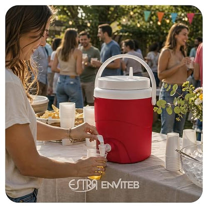 Estra Termo Térmico 8 Litros con Grifo Dispensador Antigoteo | Jarra para Agua, Café, Té y Jugos, Apto para Bebidas Frías y Calientes | Eventos, Oficina, Obra y Camping | Libre de BPA, Gris