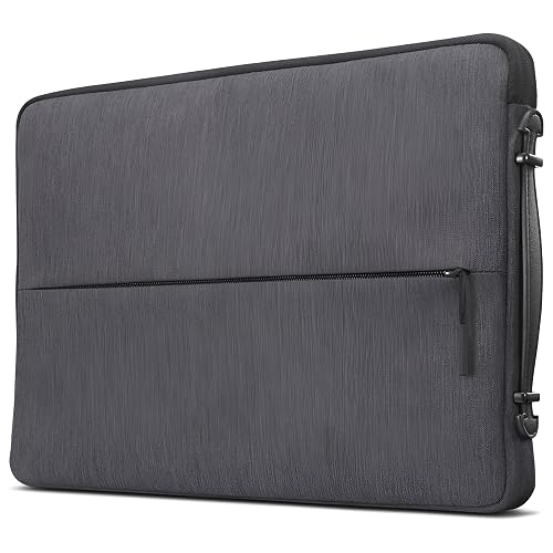 Lenovo Urban - Funda para portátil/portátil/tablet de 15.6", resistente al agua, compartimentos acolchados, almacenamiento de accesorios con cierre, esquinas de goma reforzadas, mango extensible, color gris carbón