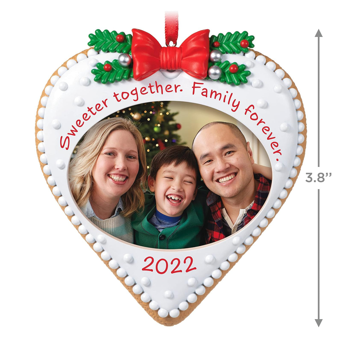 Hallmark Keepsake Adorno de Navidad 2022 con Fecha de año, Marco de Fotos para Galletas Family Forever