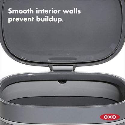 OXO Good Grips - Contenedor de compostaje fácil de Limpiar, carbón, 1.75 galas/6.62 l, plástico, 8.3 Pulgadas de Largo x 10.15 Pulgadas de Ancho x 12 Pulgadas de Alto