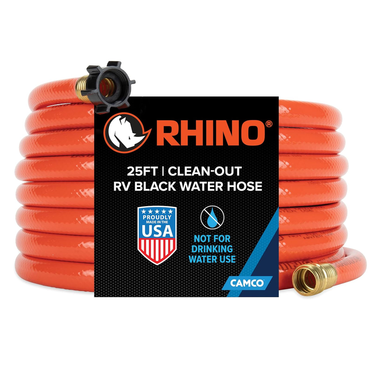 Camco RhinoFLEX Manguera de Limpieza, Naranja, 22990