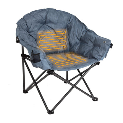MacSports Cojín calefactado Plegable para salón, Patio, Club, Camping, Picnic, Actividades al Aire Libre, batería no incluida, Silla, Color Verde Azulado