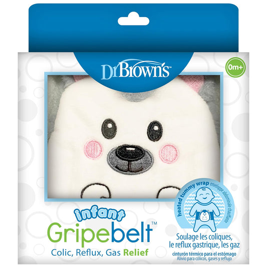 Dr. Brown's Baby Gripebelt para alivio de cólicos, envoltura de abdomen calentada, cinturón de envolver bebé para alivio de gas, alivio natural para malestar estomacal en bebés y niños pequeños, erizo, 0-3 m