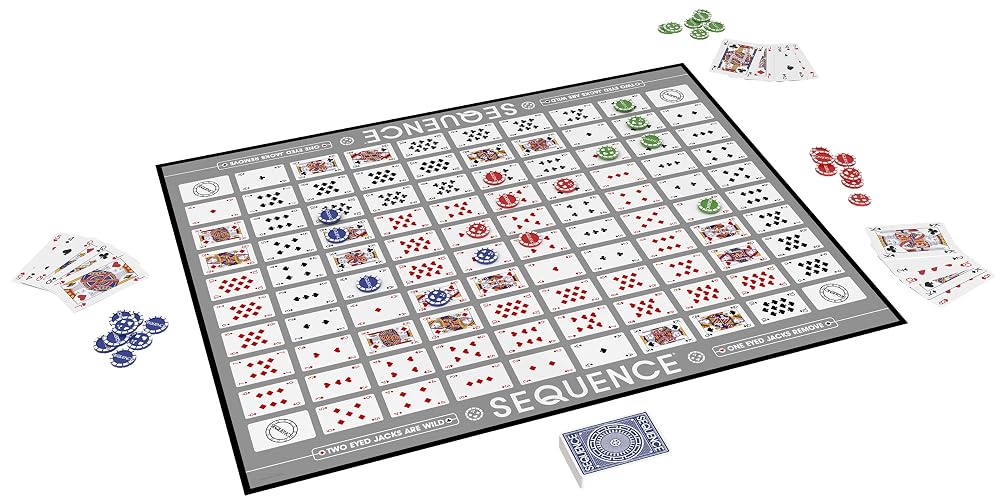 Sequence Premium Edition - Impresionante Juego con Tablero Gigante (20.4 x 26.2 Pulgadas), fichas exclusivas y Tarjetas de Lujo de Goliath, Azul, para Edades de 7 años en adelante