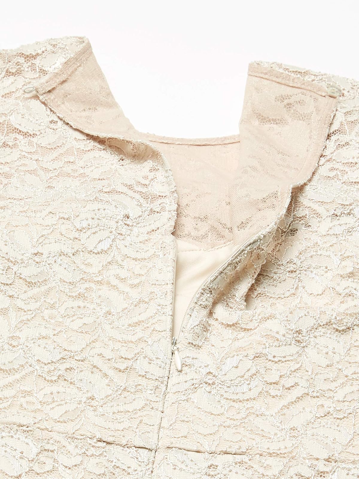 London Times Vestido de Manga Corta para Mujer con Cuello Redondo y Encaje