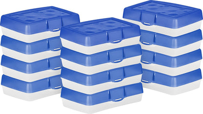 Storex 61623A12C - Estuche para lápices, 8.38 x 5.63 x 2.5 pulgadas, azul opaco, caja de 12 unidades