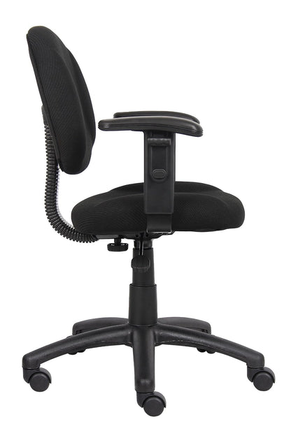 Boss B316-BK Fabric Deluxe Posture Task Chair with Arms, Black