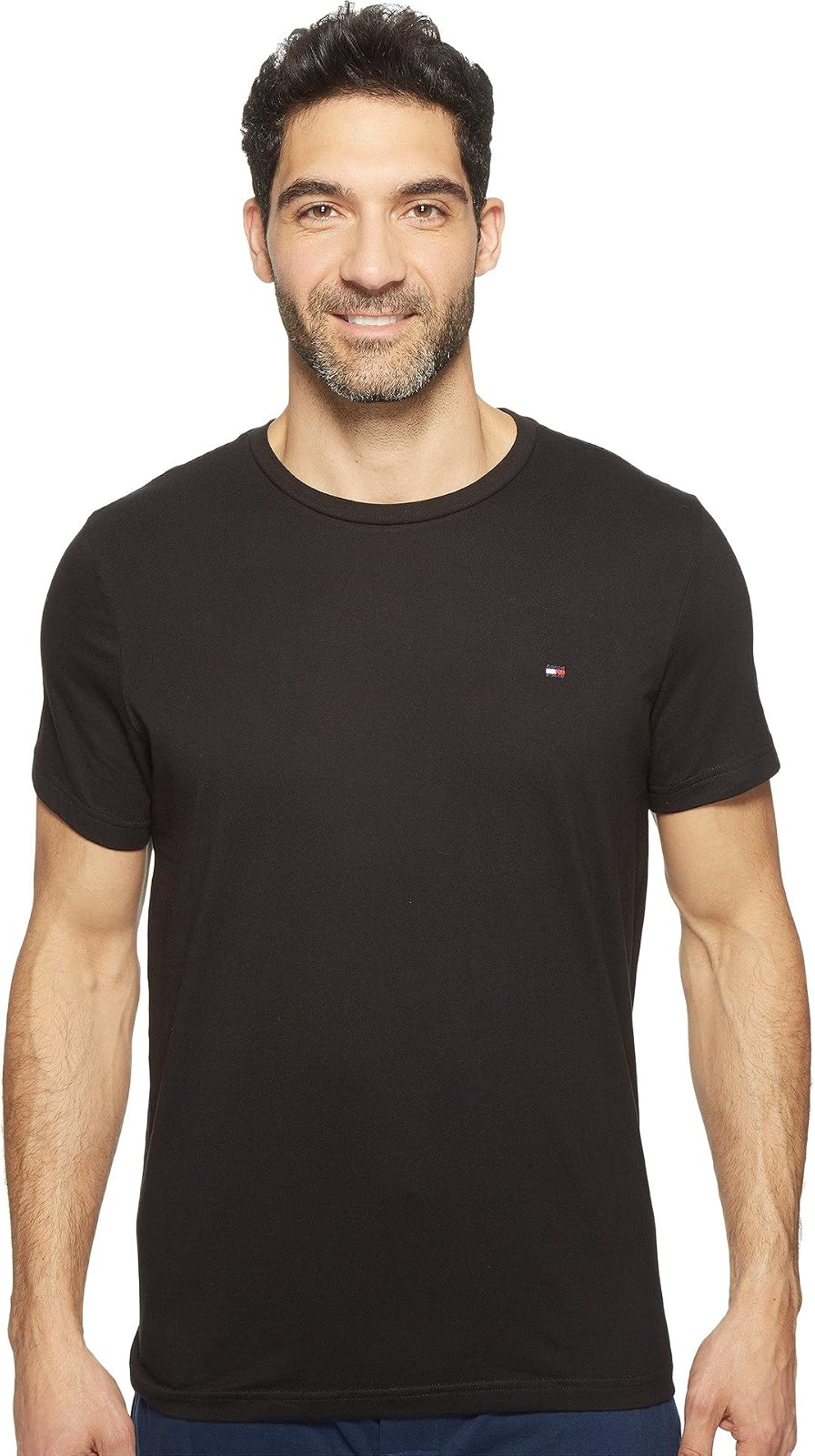 Tommy Hilfiger Playera para Hombre, Logotipo Bordado - G - Negro