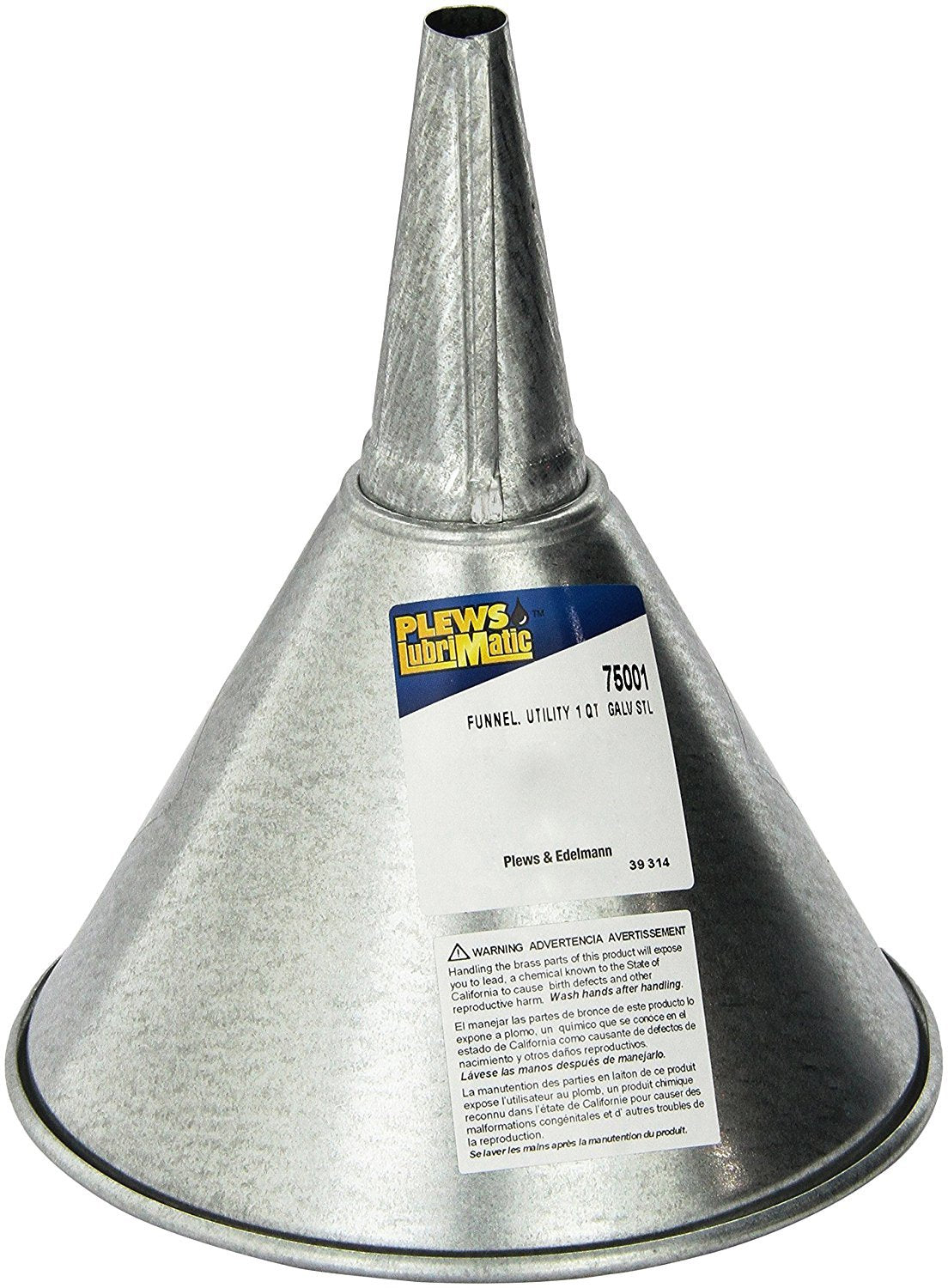 Plews LubriMatic 75-501 - Embudo de Acero galvanizado - 1 Cuarto de galón
