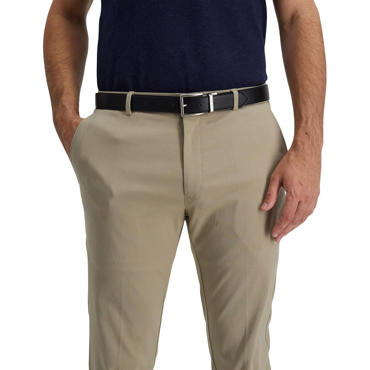 Tommy Hilfiger Cinturón reversible para hombre grande y alto con hebilla de níquel pulido
