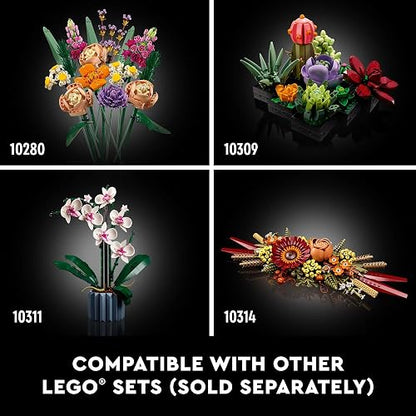 LEGO® Icons 10313 Ramo de Flores Silvestres, Bloques de Construcción para Adultos, Idea Regalo para Mujeres y Hombres, Decoración Hogar u Oficina (939 Piezas)