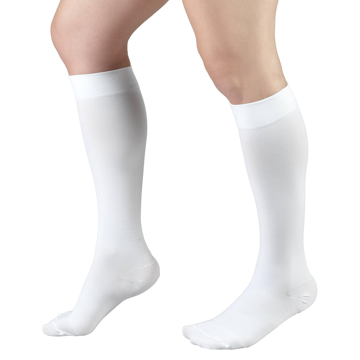 Truform 20-30 Mmhg Compression Stockings For Men And Women, Knee High Length, Closed Toe White, Pack of 1